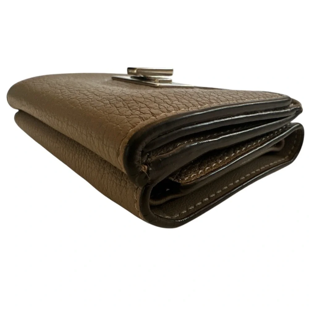 FENDI Tri-fold Leather Peekaboo Brown Womens Wallet PreLoved